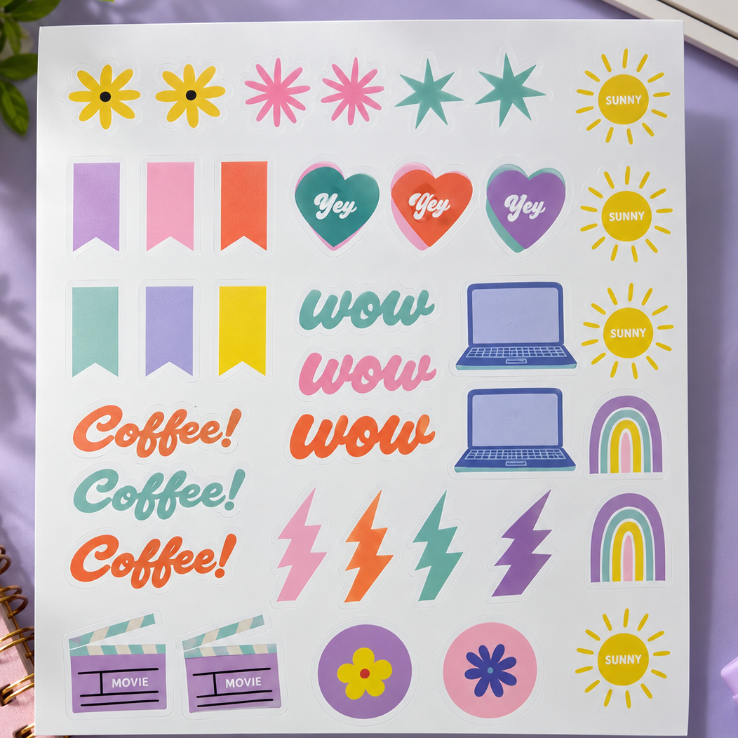 Colorful JOY Decorative Paper Sticker Book