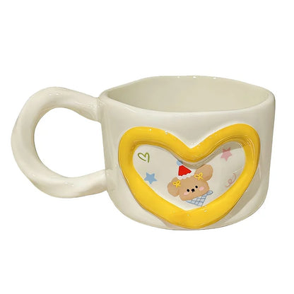 Kawaii Heart Design Ceramic Coffee Mug