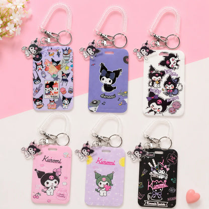 Kawaii Printed ID Card Holder with Keychain and Strap