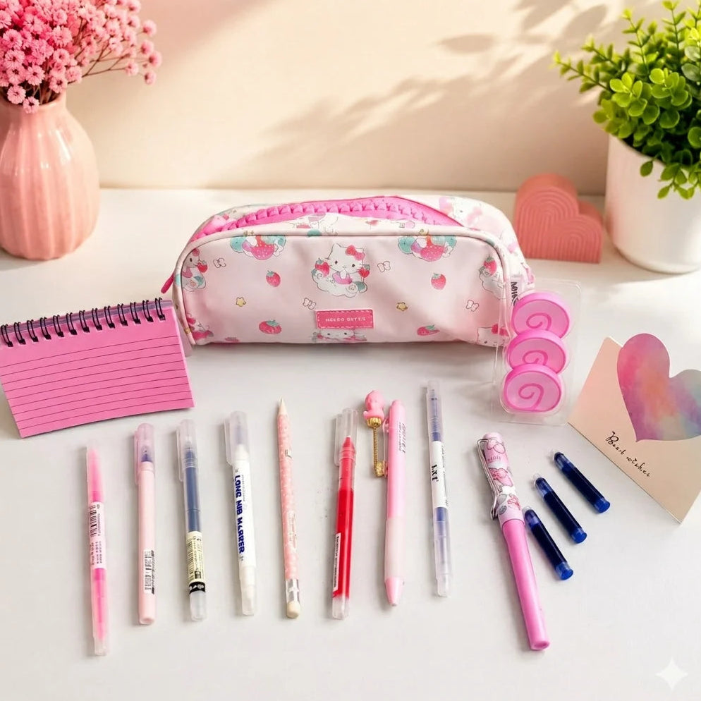 Kawaii Cuties Pen Set with Hello Kitty Pouch