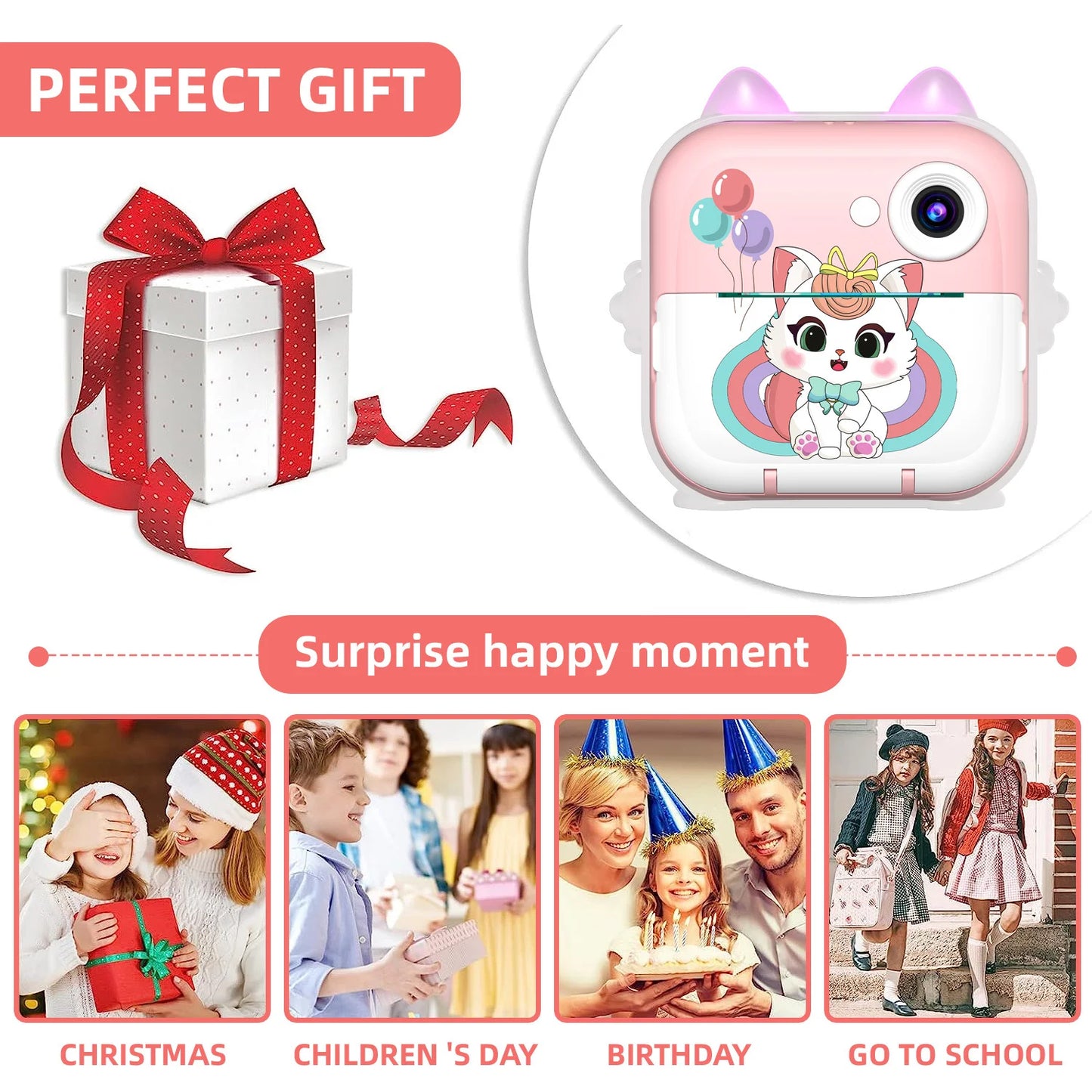 Kids Instant Multi-Functional Mini Printer with Video Camera