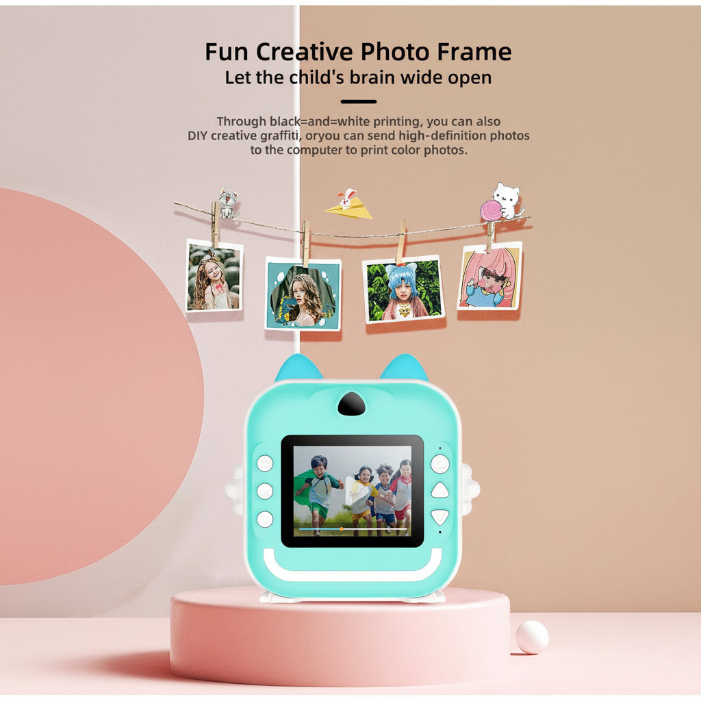 Kids Instant Multi-Functional Mini Printer with Video Camera
