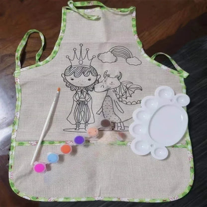 Kids Painting Apron With Water Paints