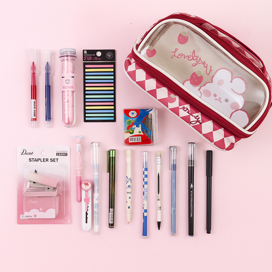 Kiwaii Stationery Bundle with Pouch