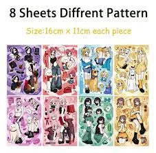 Set of 8 sheets with different patterns, each sheet measuring 16cm x 11cm.