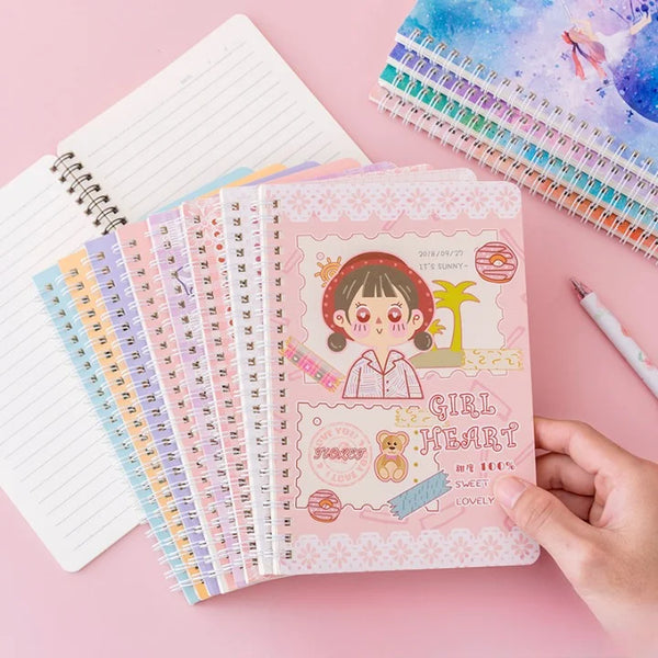 Korean Girl Heart Series Soft Cover Coil Notebook