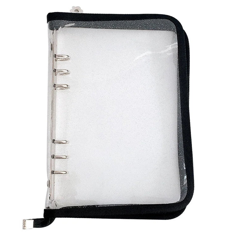 Korean Style Edge Zipper Sparkling Loose Leaf Binder