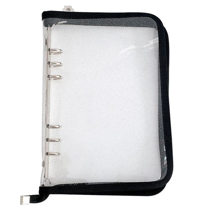 Korean Style Edge Zipper Sparkling Loose Leaf Binder