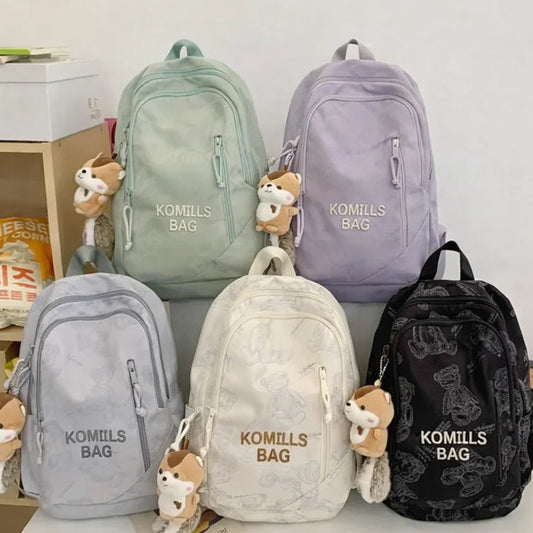 Korean Style Teddy Bear Print Backpack