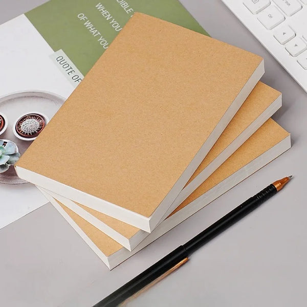 Kraft Cover Thick Blank Page Notebook Register