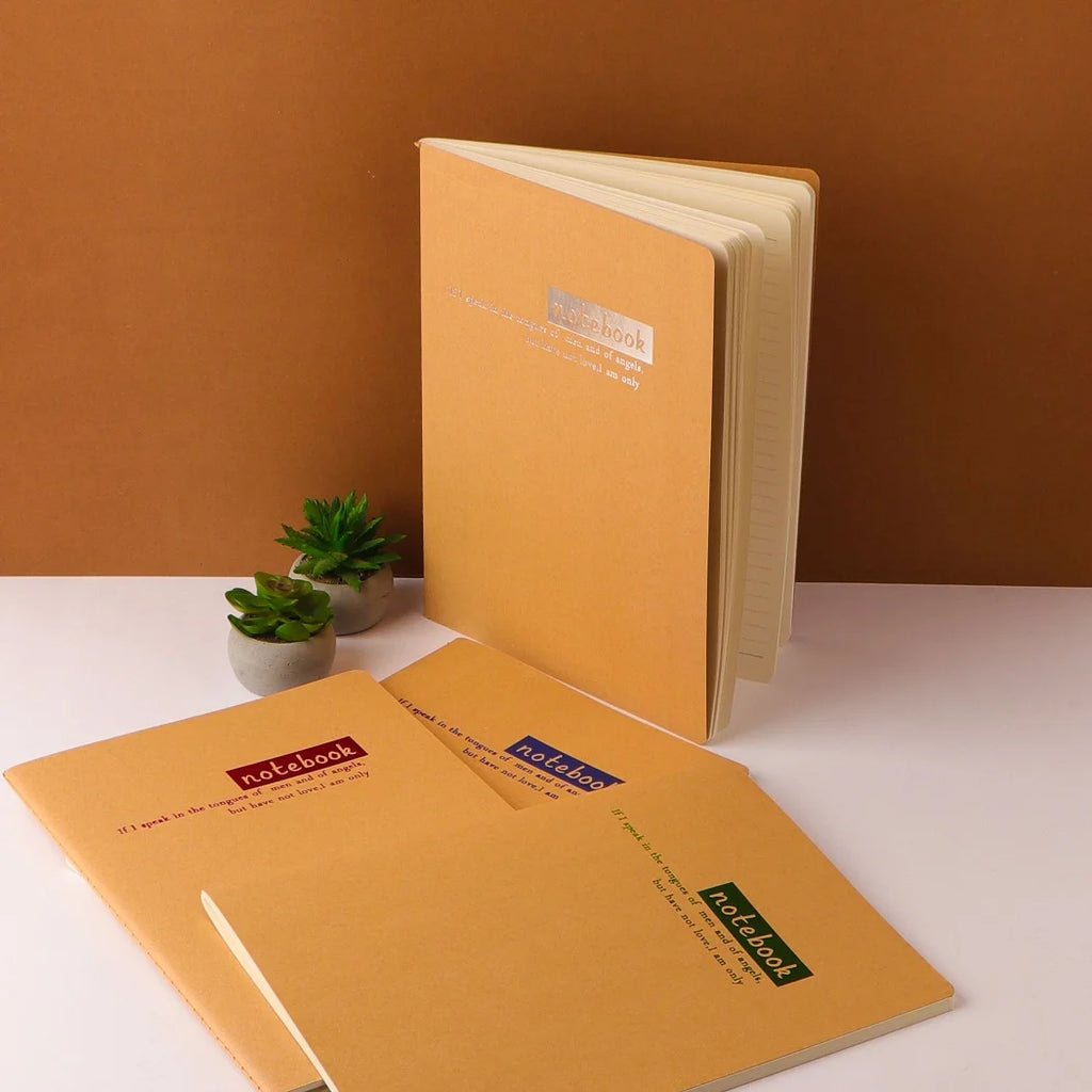 Kraft Cover Thread Binding A4 Lined Notebook