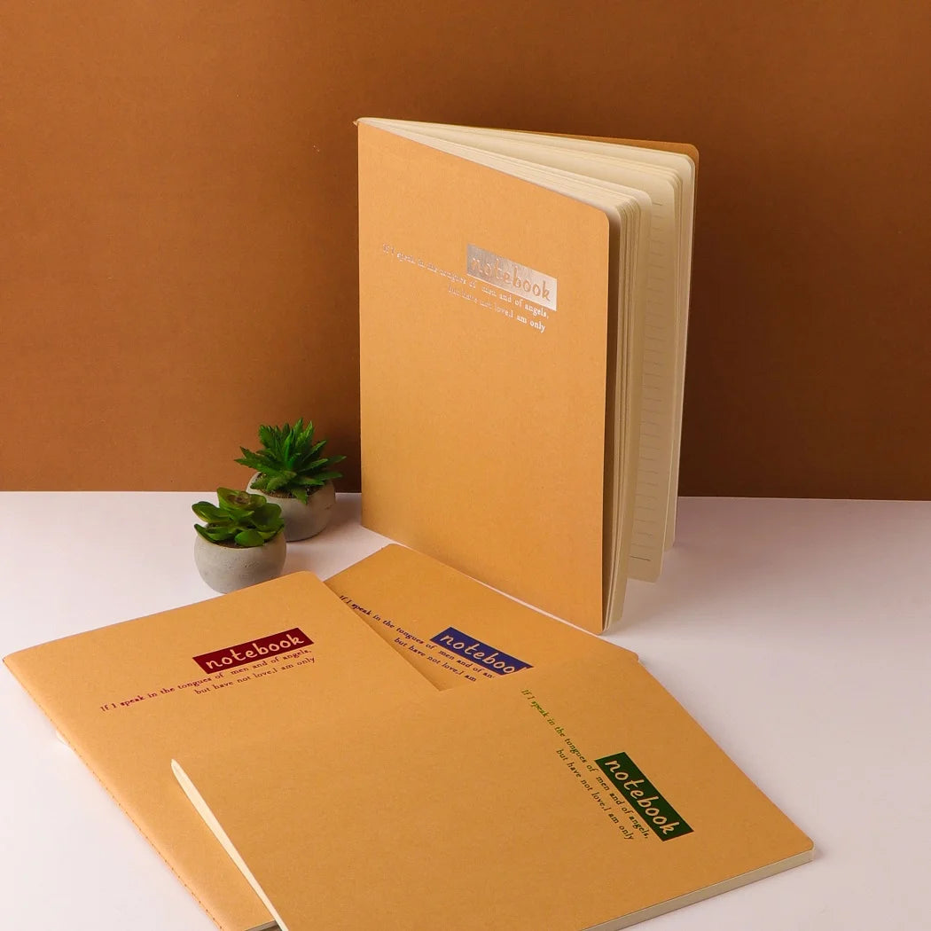 Kraft Cover Thread Binding A4 Lined Notebook