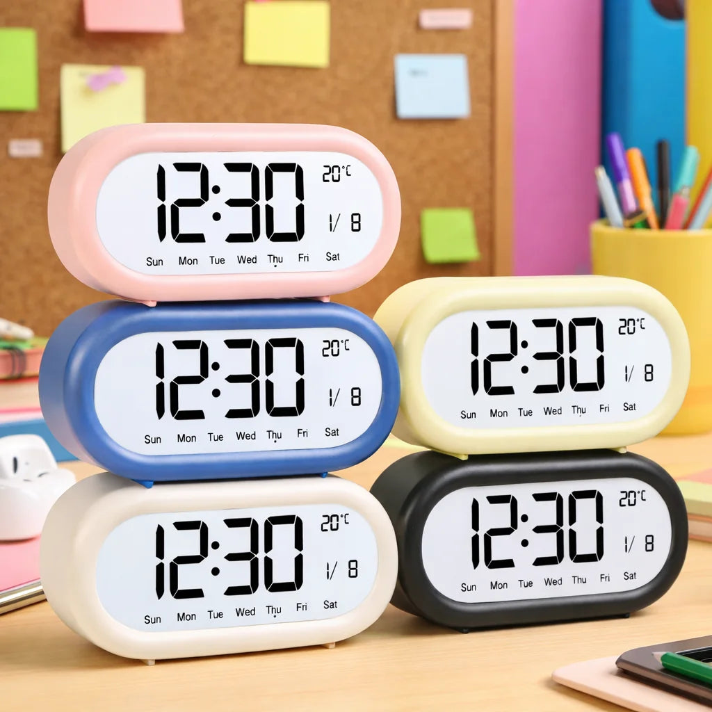LED Digital Alarm Clock with Temperature Display