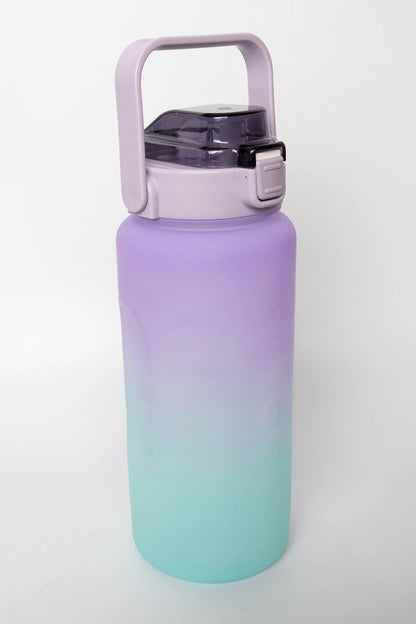 Large Capacity Gradient Color 2L Fitness Water Bottle