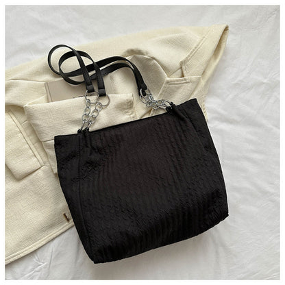 Large Capacity Heart Patch Shoulder And Tote Bag
