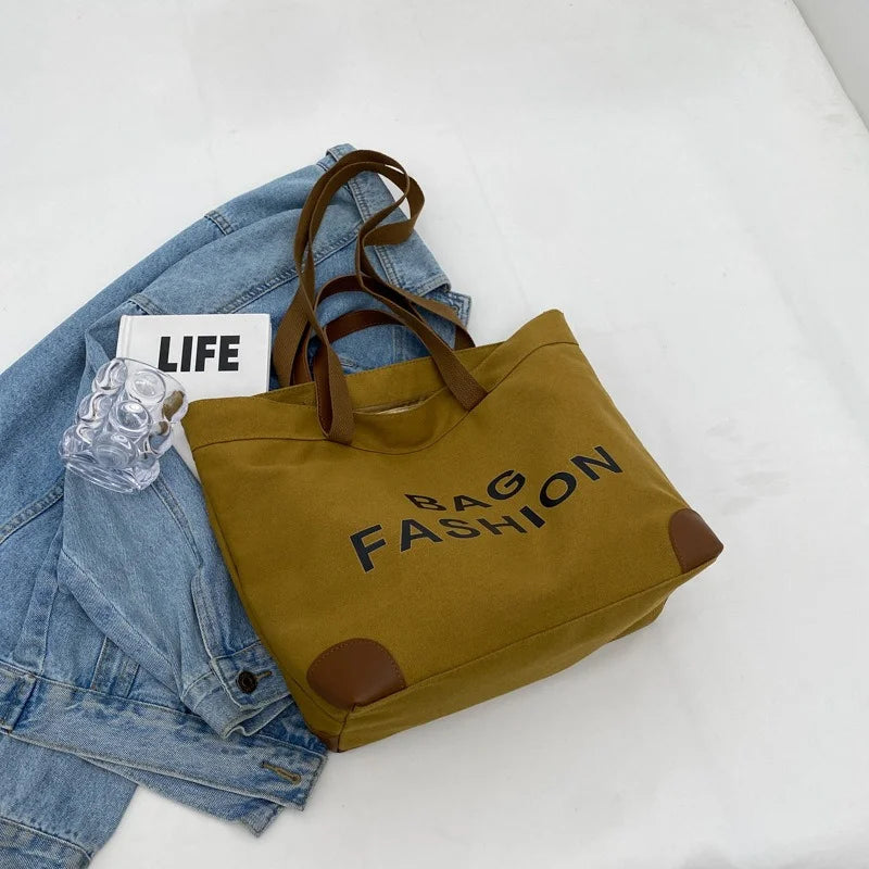 Retro Canvas Tote & Shoulder Bag