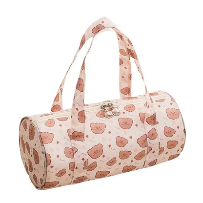 Large Capacity Round Cylinder Makeup and Travel Accessories Bags