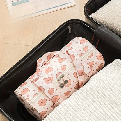 Large Capacity Round Cylinder Makeup and Travel Accessories Bags