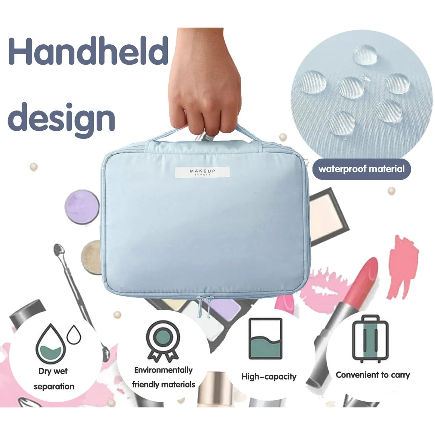Large Capacity Travel Cosmetic Bag