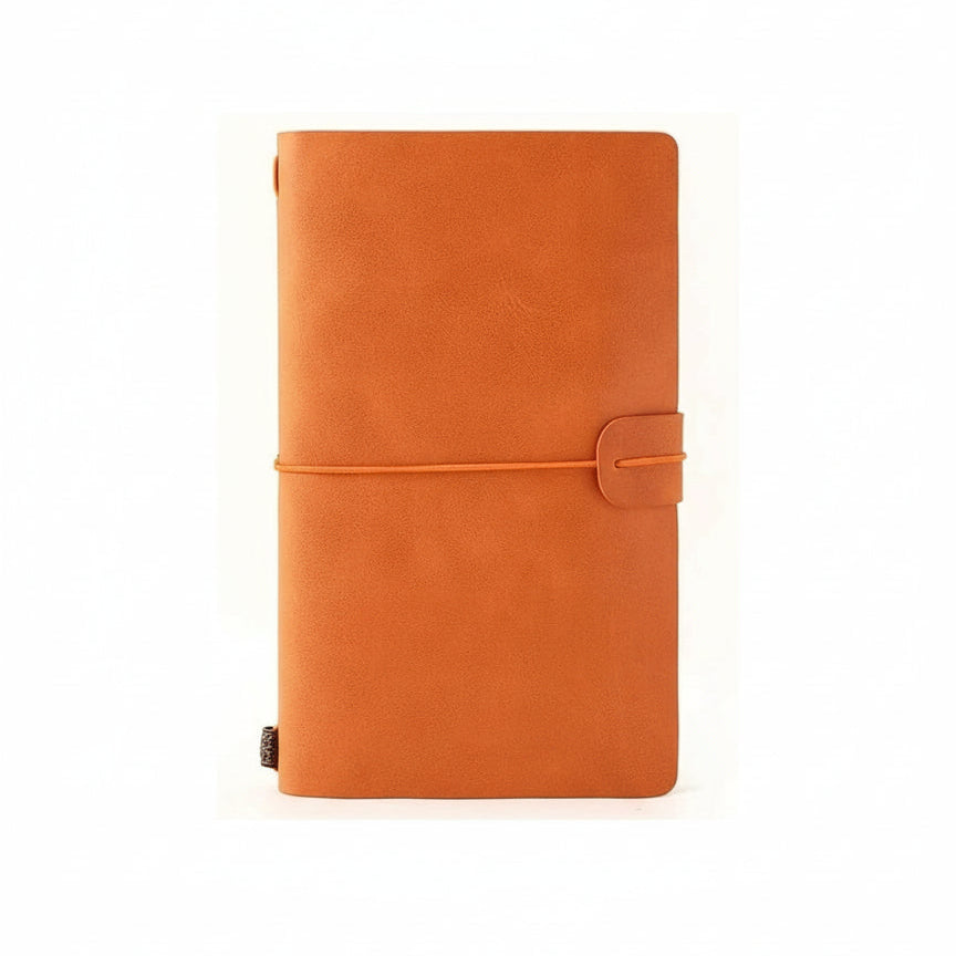 Vintage Leather Refillable Notebook with Card Sleeves & Zip Pocket