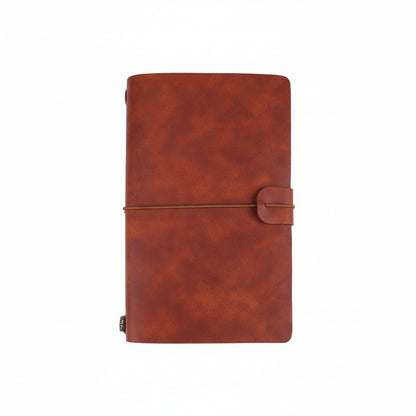 Vintage Leather Refillable Notebook with Card Sleeves & Zip Pocket