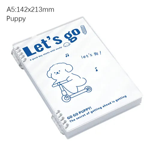 Let’s Go Puppy Transparent Spiral Notebook Cover