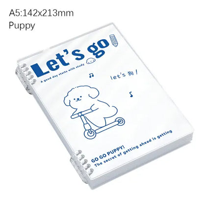 Let’s Go Puppy Transparent Spiral Notebook Cover