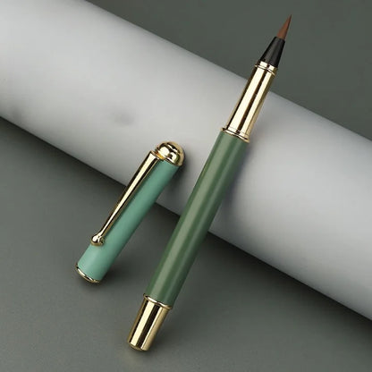 Luxury Morandi Metal Calligraphy Brush Pen
