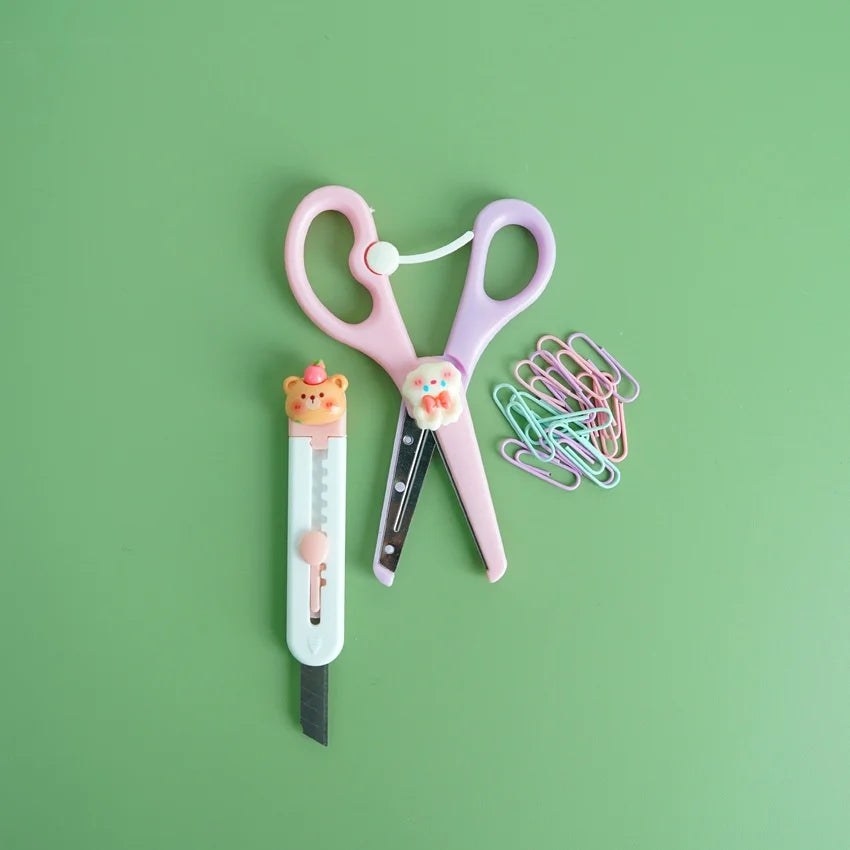 Macaron Candy Color Scissor With Paper Cutter