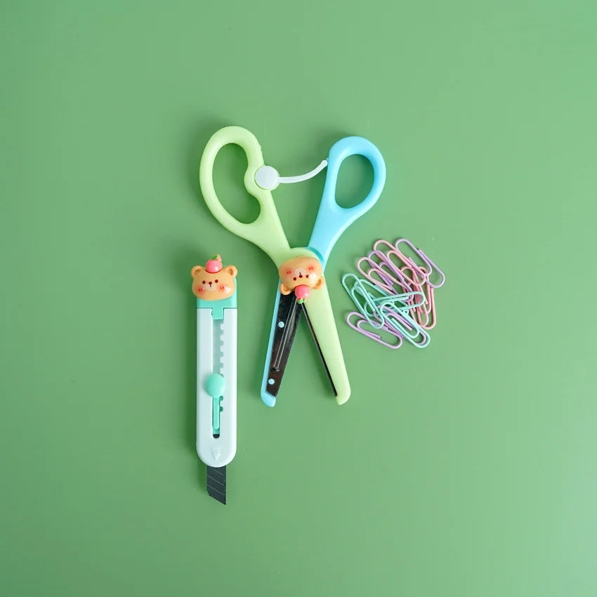Macaron Candy Color Scissor With Paper Cutter
