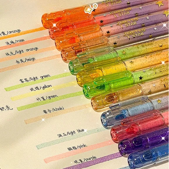 Gradient Glitter Highlighters Set