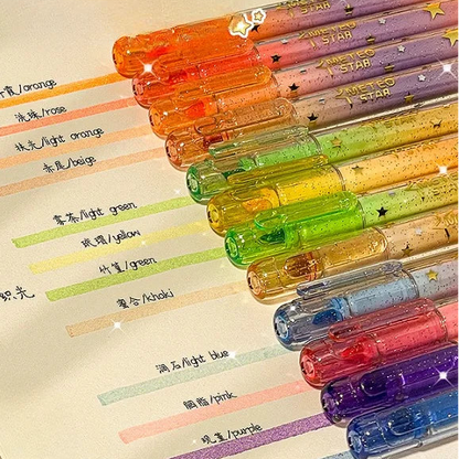 Gradient Glitter Highlighters Set