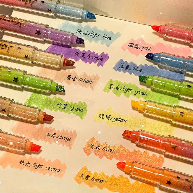 Gradient Glitter Highlighters Set