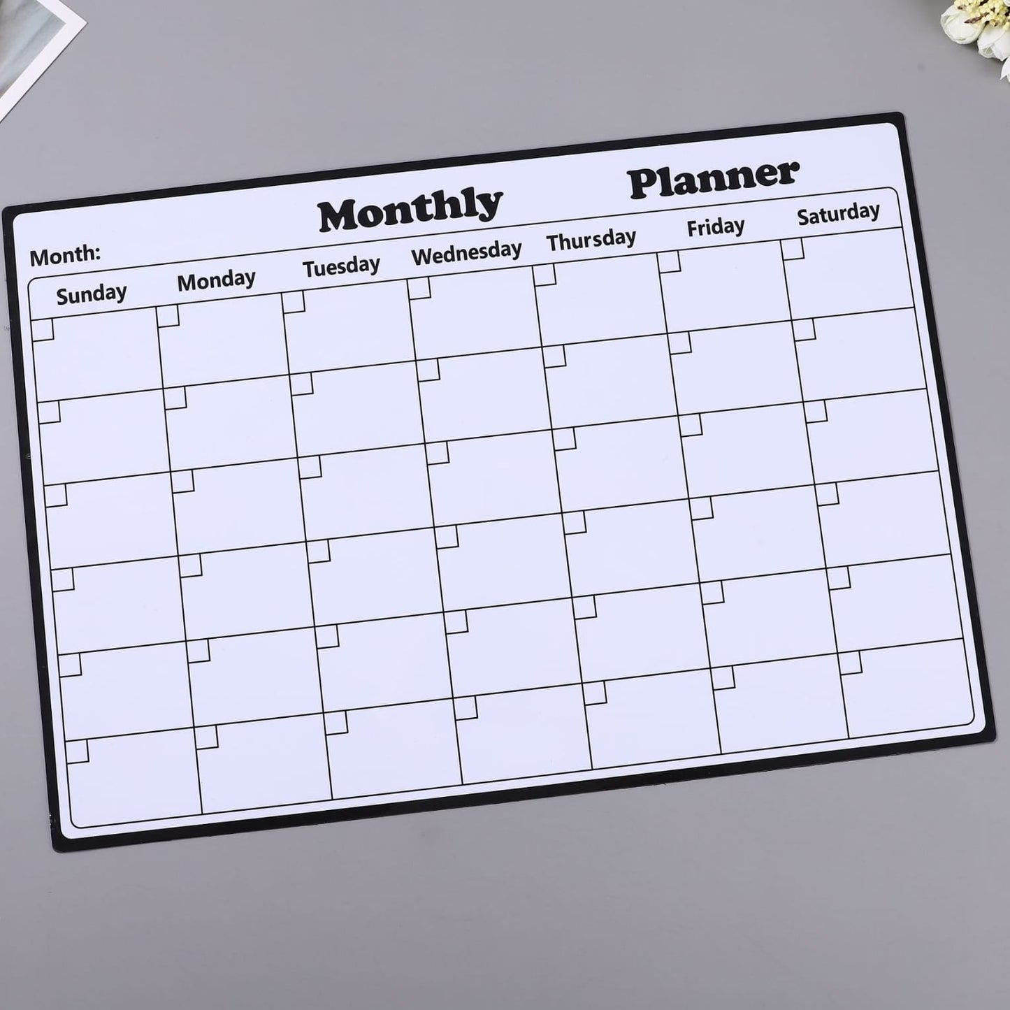 Reusable Magnetic Monthly Planner Sheet