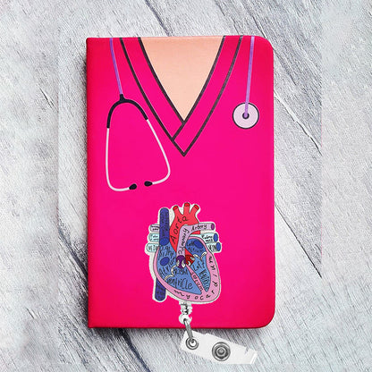 Medical Theme ID Badge with Heart Anatomy Card Holder