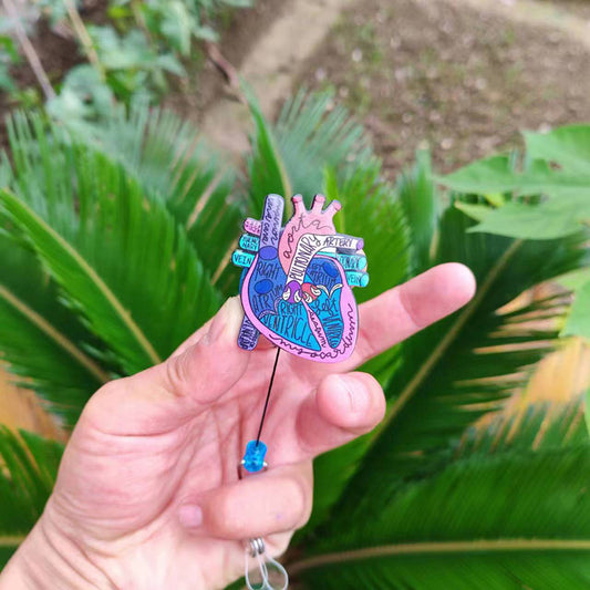 Medical Theme ID Badge with Heart Anatomy Card Holder