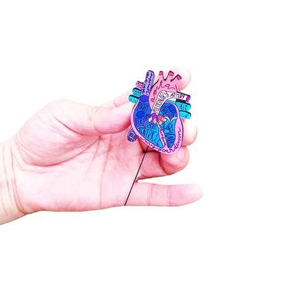 Medical Theme ID Badge with Heart Anatomy Card Holder