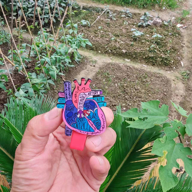 Medical Theme ID Badge with Heart Anatomy Card Holder