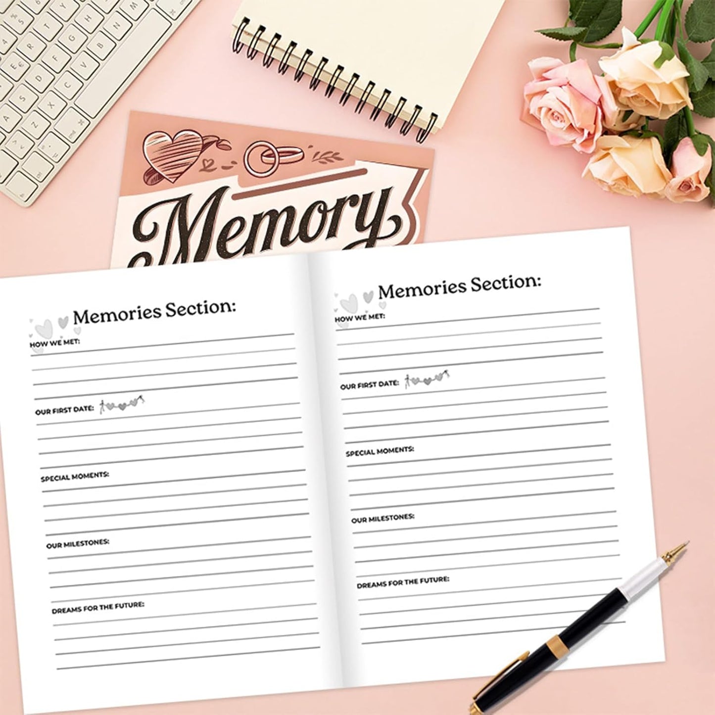 Memory Book for Couples – Scrapbook & Journal for Shared Moments