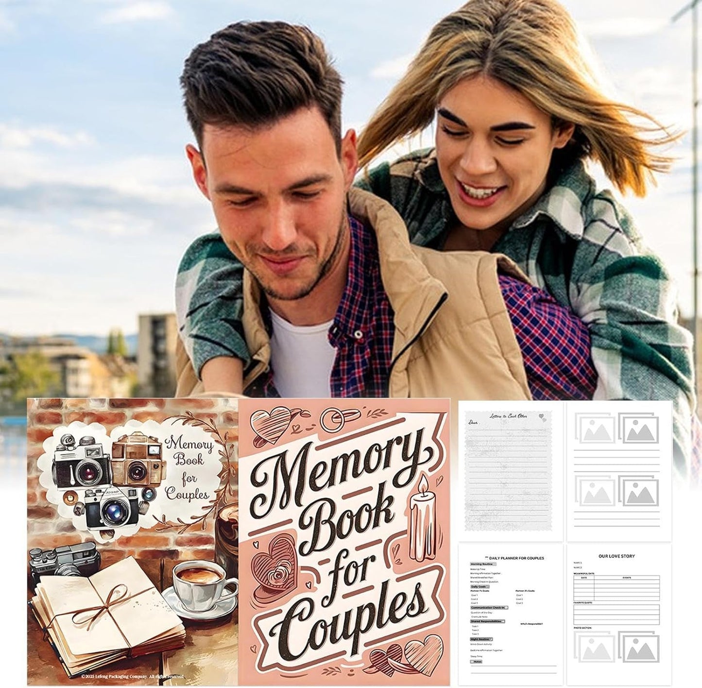 Memory Book for Couples – Scrapbook & Journal for Shared Moments