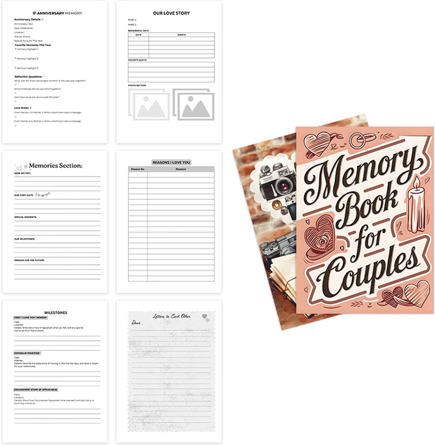 Memory Book for Couples – Scrapbook & Journal for Shared Moments
