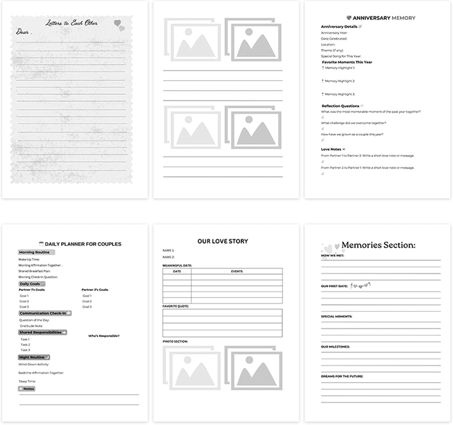 Memory Book for Couples – Scrapbook & Journal for Shared Moments