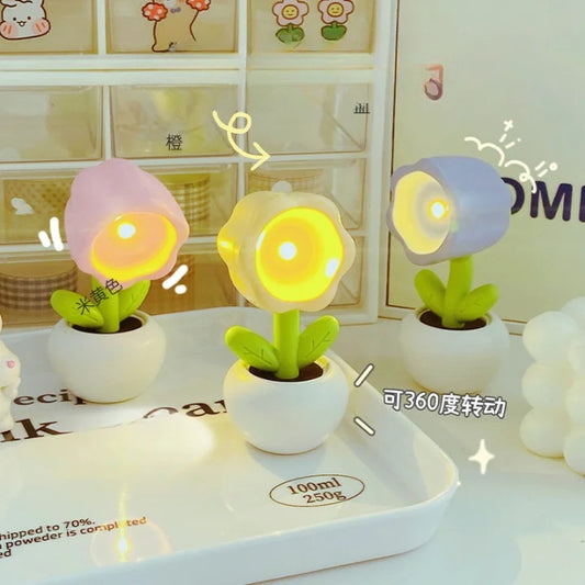 Mini Flower Pot Night Lamp