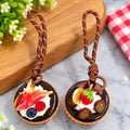 Miniature Chocolate Fruit Tart Keychain