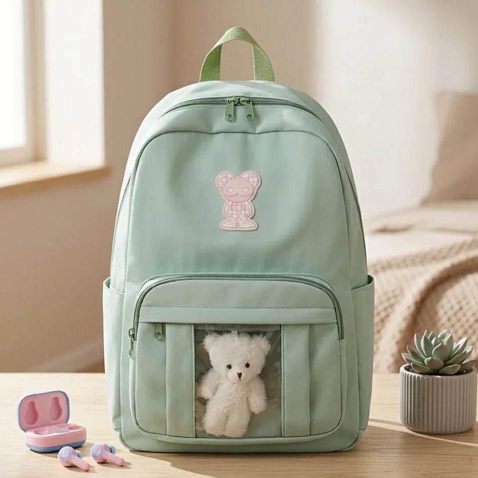 Mint Green Multi Pocket Backpack