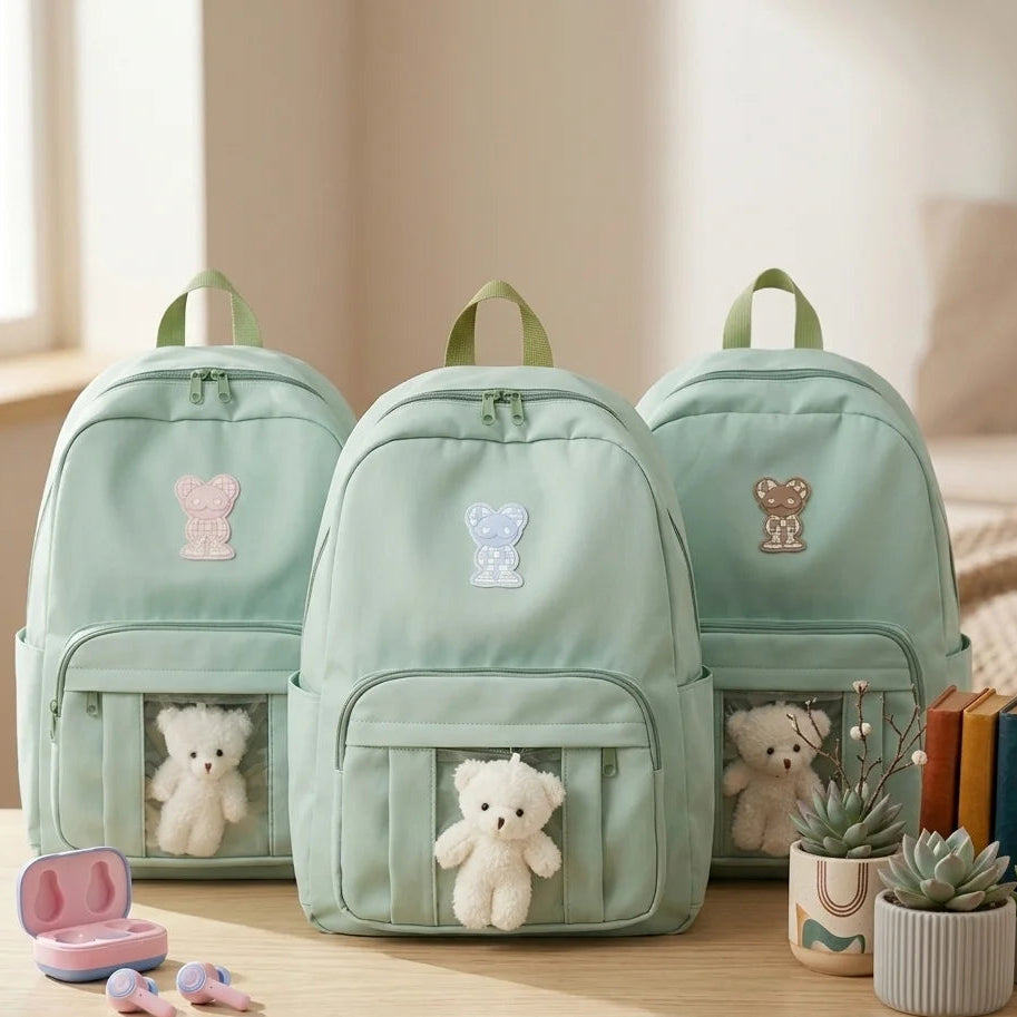 Mint Green Multi Pocket Backpack – thepaperworm
