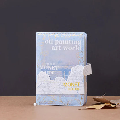 Monet Claude Leather Cover Magnetic Closure Notebook-Blue