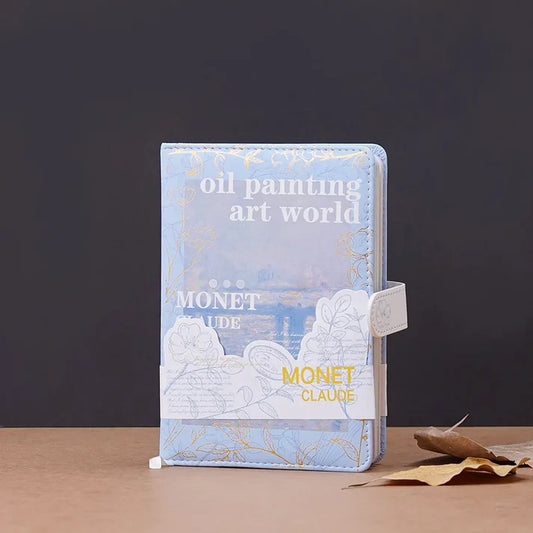Monet Claude Leather Cover Magnetic Closure Notebook-Blue