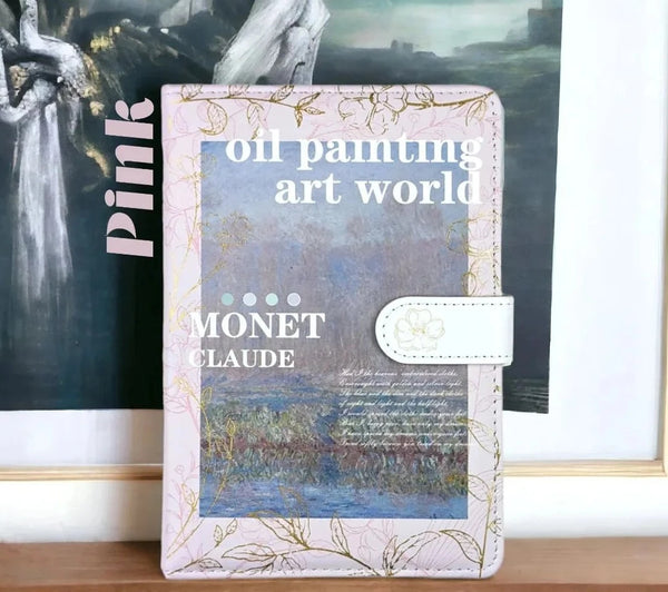 Monet Claude Leather Cover Magnetic Closure Notebook