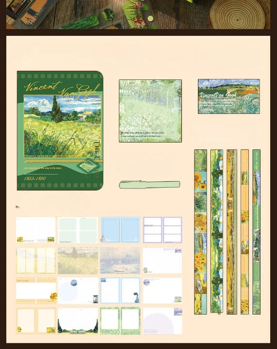 Monet and Van Gogh Oil Painting Series Journaling Kit Set